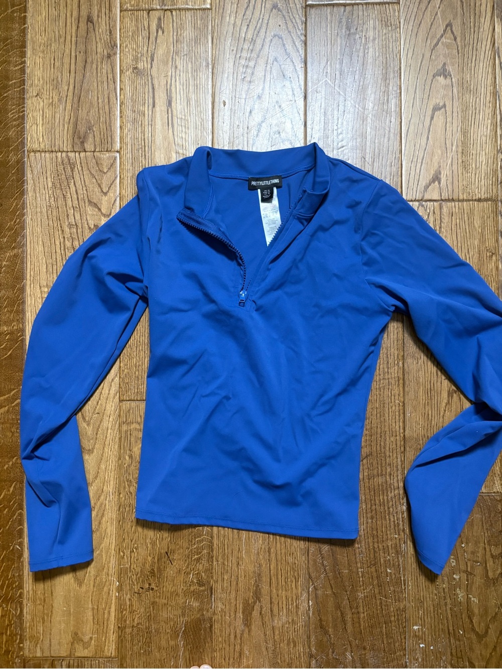 PrettyLittleThing Cobalt Blue Long Sleeve Quarter-Zip Top